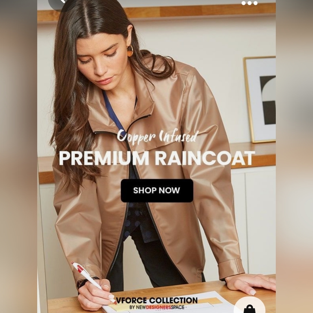 Vforce copper infused raincoat jacket